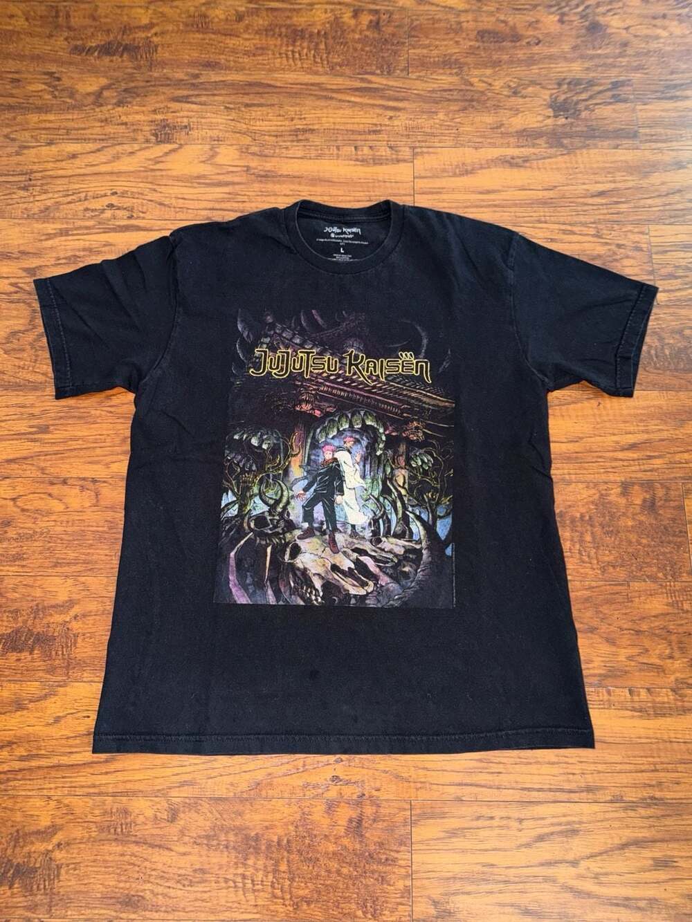 Jujutsu Kaisen Yuji Itadori & Sukuna Malevolent Shrine Graphic T-Shirt Size L